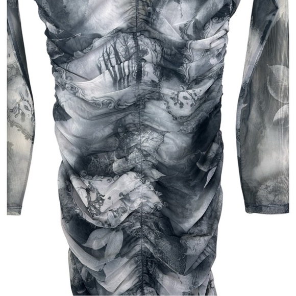 Reformation Ash Grey Mesh Midi Bodycon Dress Small NWT - Picture 5 of 15